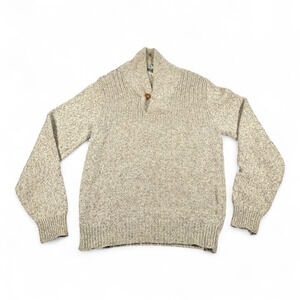 Vintage Appalachian Trail Sweater Adult LARGE Brown Oatmeal Wool Shawl USA 90s